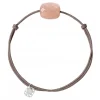 Morganne Bello Cordons-BRACELET CORDON TAUPE COUSSIN PIERRE DE LUNE PÊCHE