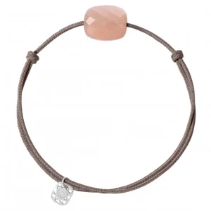Morganne Bello Cordons-BRACELET CORDON TAUPE COUSSIN PIERRE DE LUNE PÊCHE