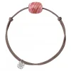 Morganne Bello Cordons-BRACELET CORDON TAUPE COUSSIN RHODOCHROSITE