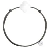Morganne Bello Cordons-BRACELET CORDON TAUPE TREFLE AGATE BLANCHE