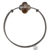 Morganne Bello Cordons-BRACELET CORDON TAUPE TREFLE QUARTZ FUME