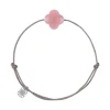 Morganne Bello Cordons-BRACELET CORDON TAUPE TREFLE QUARTZ GUAVA