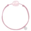 Morganne Bello Cordons-BRACELET CORDON VIEUX ROSE COUSSIN QUARTZ ROSE POUDRE