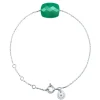 Morganne Bello Bracelet-BRACELET OR BLANC COUSSIN AGATE VERTE
