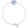 Morganne Bello Bracelet-BRACELET OR BLANC COUSSIN AGATE BLEUE DENTELLE