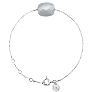Morganne Bello Bracelet-BRACELET OR BLANC COUSSIN PIERRE DE LUNE GRISE