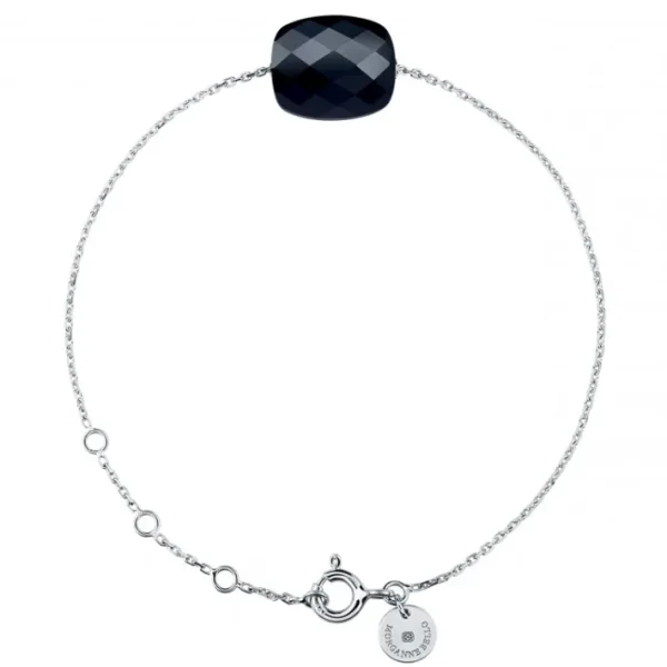 Morganne Bello Bracelet-BRACELET OR BLANC COUSSIN ONYX