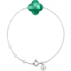 Morganne Bello Bracelet-BRACELET OR BLANC TREFLE AGATE VERTE