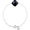 Morganne Bello Bracelet-BRACELET OR BLANC TREFLE ONYX