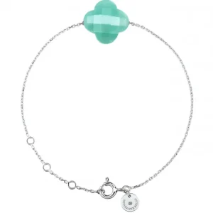 Morganne Bello Bracelet-BRACELET OR BLANC TREFLE AMAZONITE
