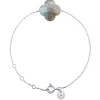 Morganne Bello Bracelet-BRACELET OR BLANC TREFLE LABRADORITE