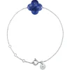 Morganne Bello Bracelet-BRACELET OR BLANC TREFLE LAPIS LAZULI