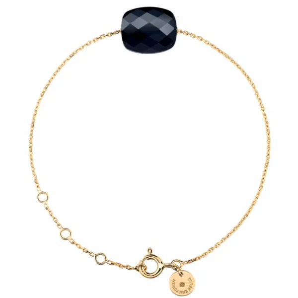 Morganne Bello Bracelet-BRACELET OR JAUNE COUSSIN ONYX