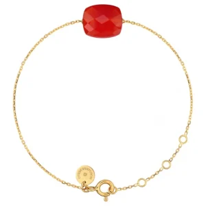 Morganne Bello Bracelet-BRACELET OR JAUNE COUSSIN CORNALINE