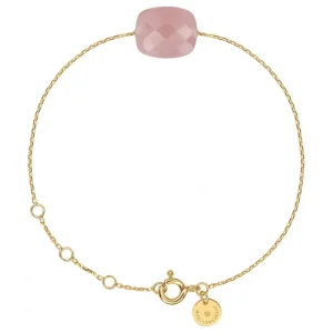 Morganne Bello Bracelet-BRACELET OR JAUNE COUSSIN QUARTZ GUAVA