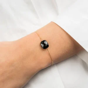Morganne Bello Bracelet-BRACELET OR JAUNE COUSSIN ONYX