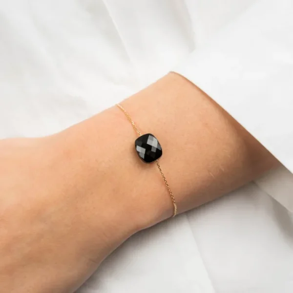 Morganne Bello Bracelet-BRACELET OR JAUNE COUSSIN ONYX