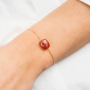 Morganne Bello Bracelet-BRACELET OR JAUNE COUSSIN CORNALINE