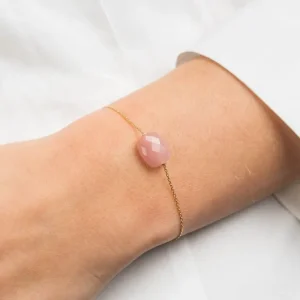 Morganne Bello Bracelet-BRACELET OR JAUNE COUSSIN QUARTZ GUAVA