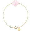 Morganne Bello Bracelet-BRACELET OR JAUNE TREFLE QUARTZ ROSE POUDRE