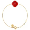 Morganne Bello Bracelet-BRACELET OR JAUNE TREFLE CORNALINE