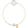 Morganne Bello Bracelet-BRACELET OR JAUNE TREFLE AGATE BLANCHE