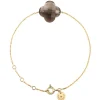 Morganne Bello Bracelet-BRACELET OR JAUNE TREFLE QUARTZ FUME