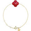 Morganne Bello Bracelet-BRACELET OR JAUNE TREFLE QUARTZ ROUGE