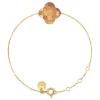 Morganne Bello Bracelet-BRACELET OR JAUNE TRÈFLE PIERRE DE SOLEIL DORÉ