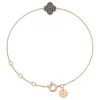 Morganne Bello Bracelet-BRACELET OR ROSE TRÈFLE SERTI DIAMANTS NOIRS
