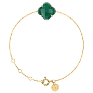 Morganne Bello Bracelet-BRACELET VICTORIA AGATE VERTE OR JAUNE