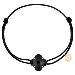Morganne Bello Bracelet-BRACELET VICTORIA CORDON NOIR ONYX OR ROSE