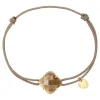 Morganne Bello Bracelet-BRACELET VICTORIA CORDON BEIGE DORE PIERRE DE SOLEIL OR JAUNE