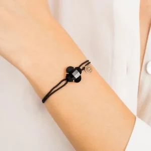 Morganne Bello Bracelet-BRACELET VICTORIA CORDON NOIR ONYX OR ROSE