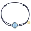 Morganne Bello Bracelet-BRACELET VICTORIA DIAMANT CORDON BLEU JEAN TOPAZE (swiss blue) OR JAUNE