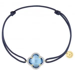 Morganne Bello Bracelet-BRACELET VICTORIA DIAMANT CORDON BLEU JEAN TOPAZE (swiss blue) OR JAUNE