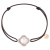 Morganne Bello Bracelet-BRACELET VICTORIA DIAMANT CORDON TAUPE QUARTZ ROSE MILKY OR ROSE