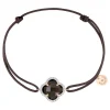 Morganne Bello Bracelet-BRACELET VICTORIA DIAMANT CORDON TAUPE QUARTZ FUME OR ROSE