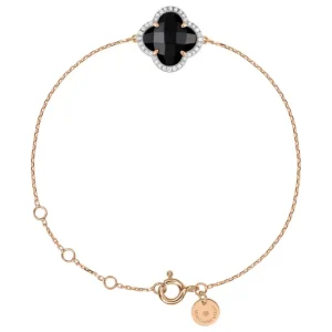Morganne Bello Bracelet-BRACELET VICTORIA DIAMANTS ONYX + DIAMANTS OR ROSE