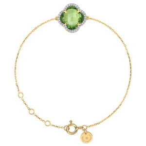 Morganne Bello Bracelet-BRACELET VICTORIA DIAMANTS PERIDOT + DIAMANTS OR JAUNE