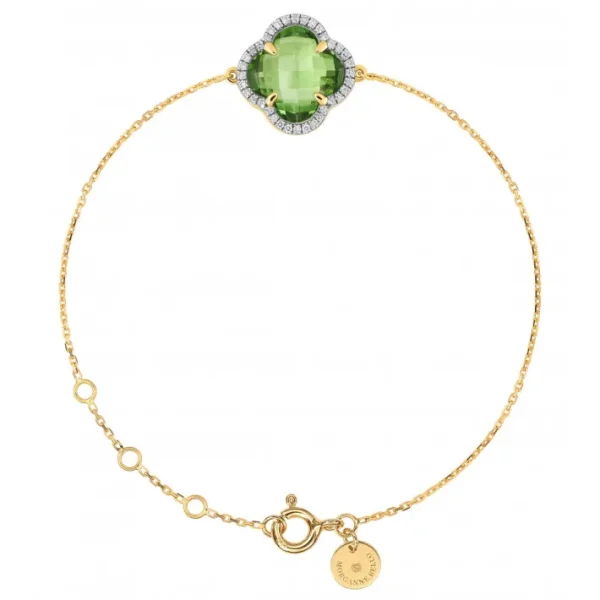 Morganne Bello Bracelet-BRACELET VICTORIA DIAMANTS PERIDOT + DIAMANTS OR JAUNE
