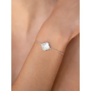 Morganne Bello Bracelet-BRACELET VICTORIA DIAMANTS NACRE BLANCHE + DIAMANTS OR BLANC