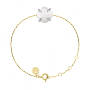 Morganne Bello Bracelet-BRACELET VICTORIA LYS NACRE BLANCHE ET DIAMANTS OR JAUNE