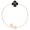 Morganne Bello Bracelet-BRACELET VICTORIA LYS ONYX ET DIAMANTS OR ROSE