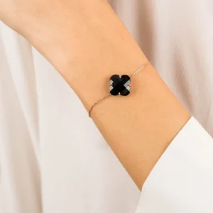 Morganne Bello Bracelet-BRACELET VICTORIA ONYX OR ROSE