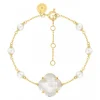 Morganne Bello Bracelet-BRACELET VICTORIA PERLES ET NACRE BLANCHE OR JAUNE