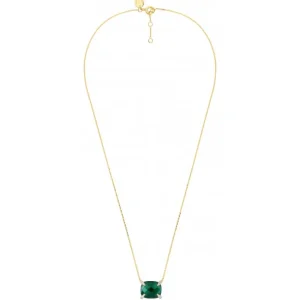 Morganne Bello Collier-COLLIER AGATE VERTE COUSSIN + DIAMANTS OR JAUNE
