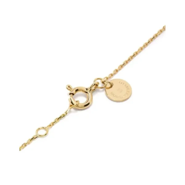 Morganne Bello Collier-COLLIER AGATE VERTE COUSSIN + DIAMANTS OR JAUNE