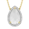 Morganne Bello Collier-COLLIER ALMA NACRE BLANCHE ET DIAMANTS OR JAUNE