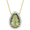 Morganne Bello Collier-COLLIER ALMA QUARTZ OLIVE ET DIAMANTS OR JAUNE